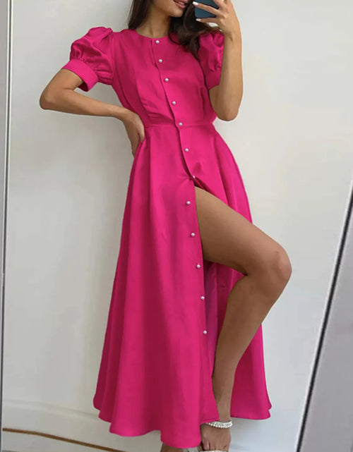 Load image into Gallery viewer, Button Down Short Sleeve Dress
