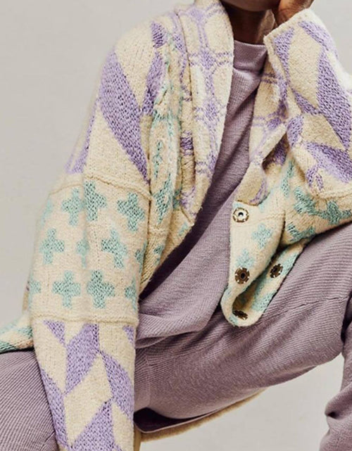 Load image into Gallery viewer, Collared Neck Long Sleeve Cardigan

