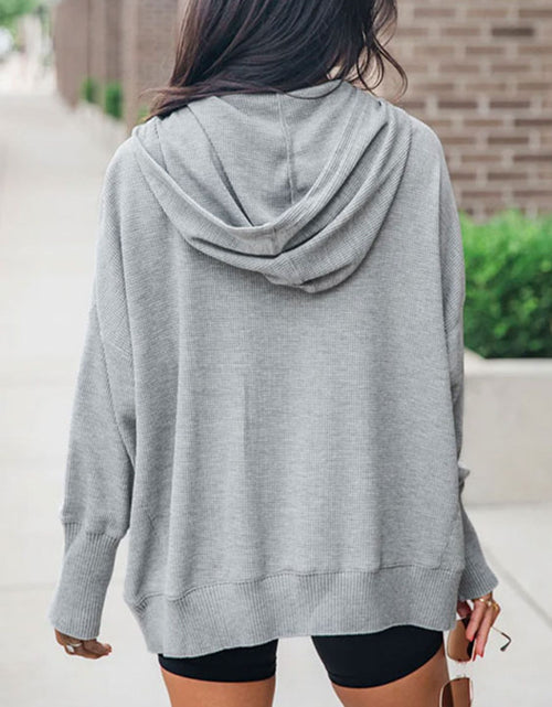 Load image into Gallery viewer, Perfee Half Snap Long Sleeve Hoodie
