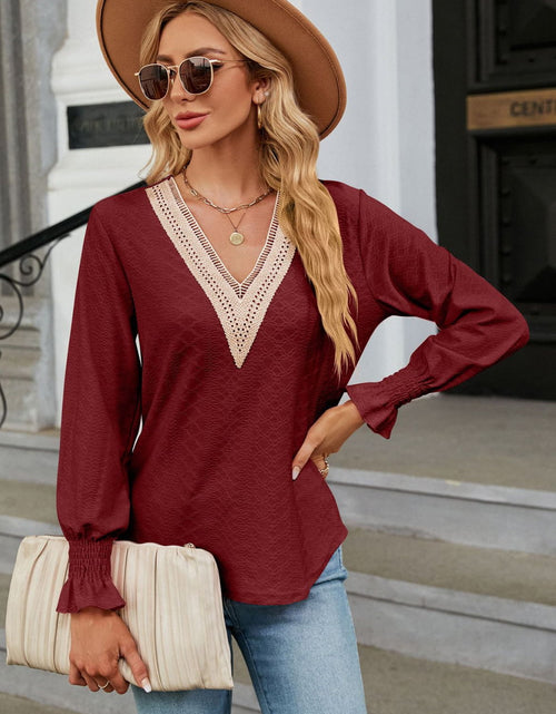 Load image into Gallery viewer, V-Neck Flounce Sleeve Blouse
