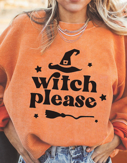 Load image into Gallery viewer, WITCH PLEASE Graphic Dropped Shoulder Sweatshirt
