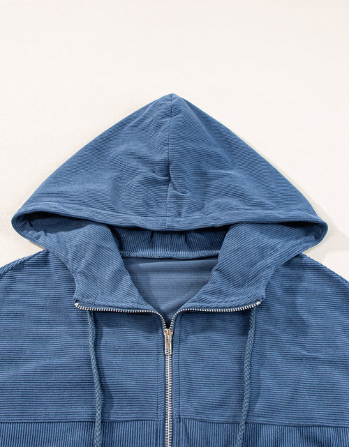 Load image into Gallery viewer, Pocketed Zip Up Long Sleeve Hooded Jacket
