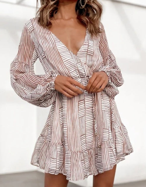 Load image into Gallery viewer, Cutout Back Surplice Long Sleeve Dress
