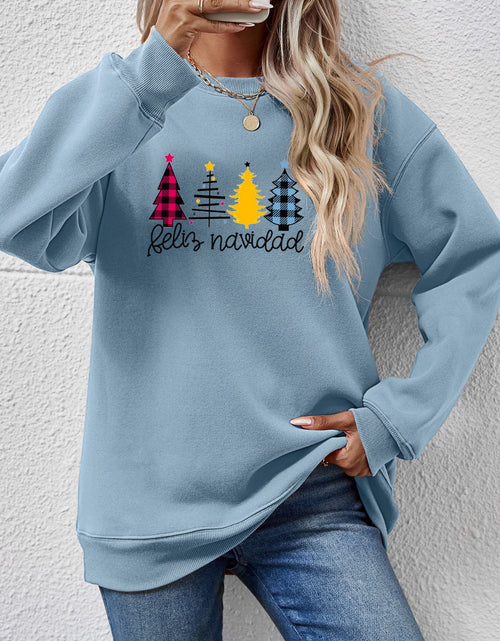 Load image into Gallery viewer, Round Neck Graphic Long Sleeve Sweatshirt

