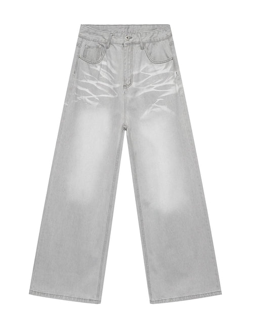Load image into Gallery viewer, Washed Cat Whisker Straight-Leg Jeans

