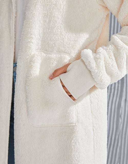 Load image into Gallery viewer, Double Take Full Size Hooded Teddy Bear Jacket with Thumbholes
