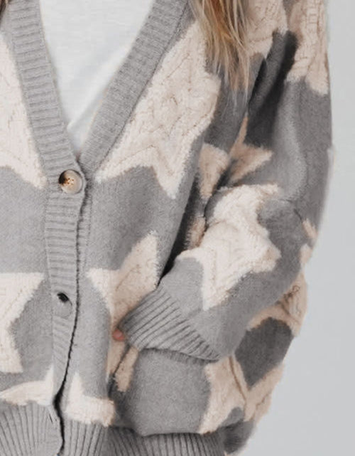 Load image into Gallery viewer, Star Button Up Long Sleeve Cardigan
