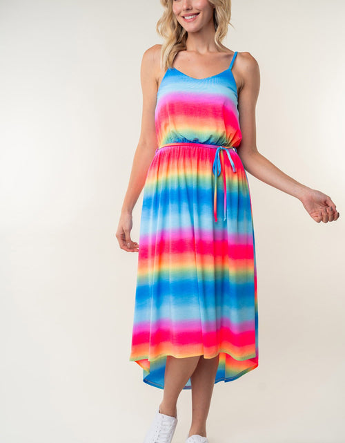 Load image into Gallery viewer, White Birch Full Size Ombre Striped Midi Cami Dress
