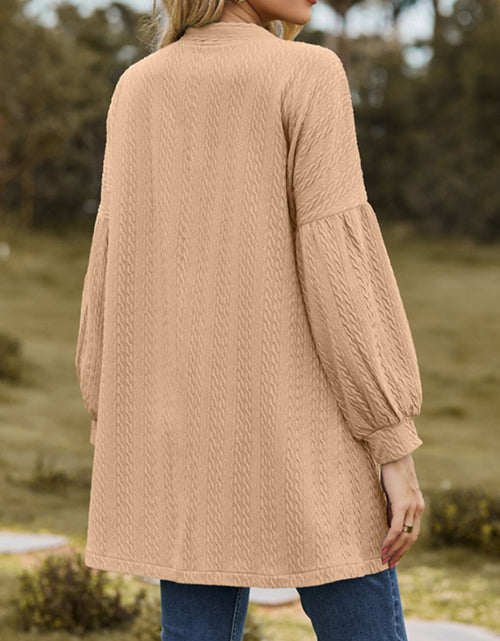 Load image into Gallery viewer, Textured Open Front Dropped Shoulder Cardigan
