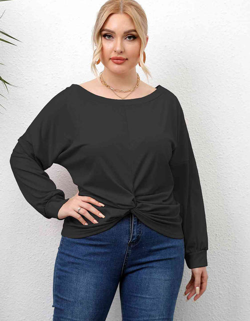 Load image into Gallery viewer, Plus Size Twisted Drop Shoulder T-Shirt
