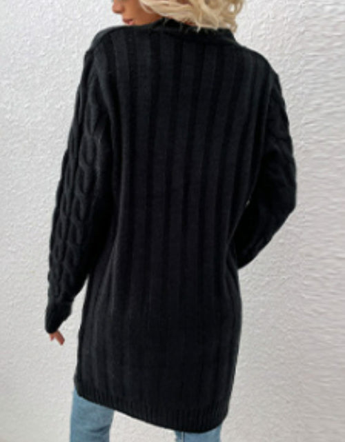 Load image into Gallery viewer, Cable-Knit Button Down Cardigan with Pockets
