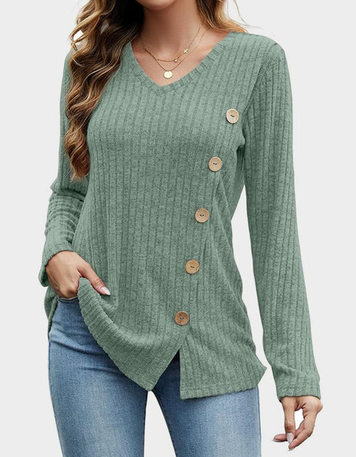 Load image into Gallery viewer, V-Neck Long Sleeve T-Shirt
