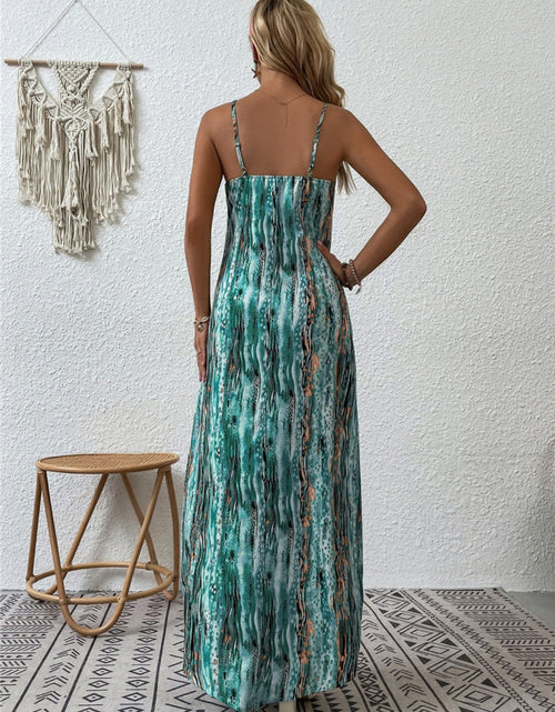 Load image into Gallery viewer, Full Size Printed Scoop Neck Maxi Cami Dress
