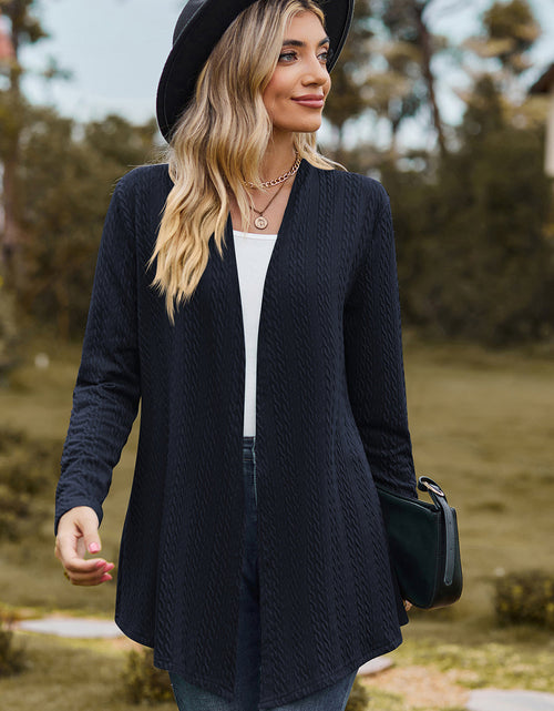 Load image into Gallery viewer, Textured Open Front Long Sleeve Cardigan
