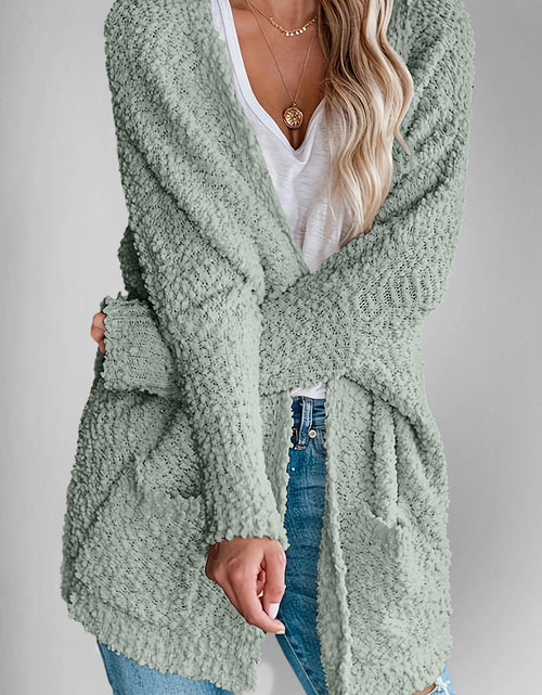 Load image into Gallery viewer, Double Take Pocketed Open Front Long Sleeve Cardigan
