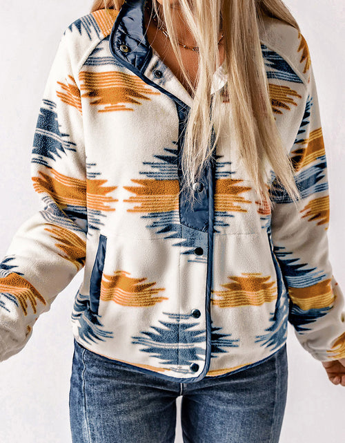 Load image into Gallery viewer, Geometric Snap Button Long Sleeve Jacket
