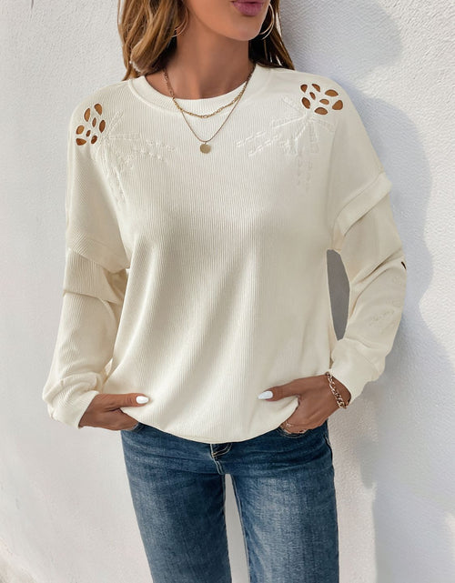 Load image into Gallery viewer, Perfee Cutout Round Neck Long Sleeve Sweatshirt
