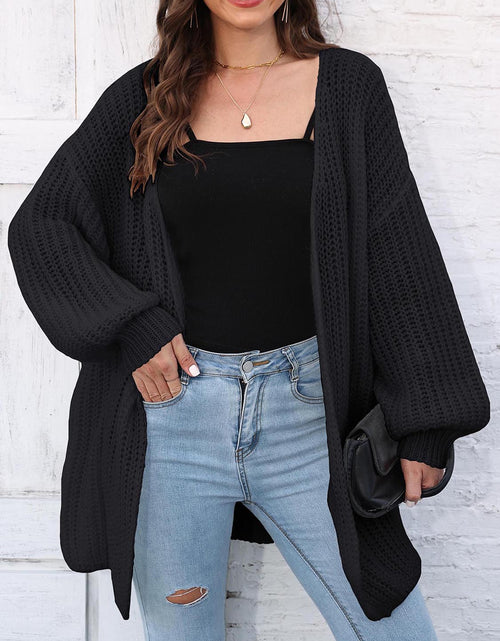 Load image into Gallery viewer, Open Front Dropped Shoulder Longline Cardigan
