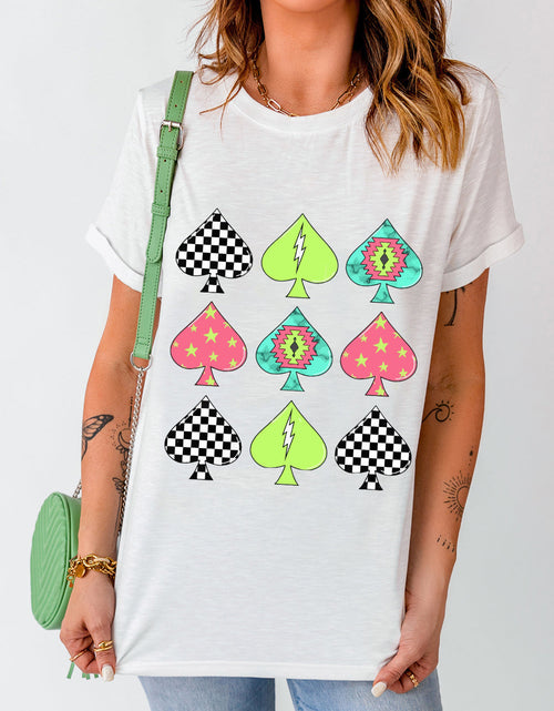 Load image into Gallery viewer, Graphic Round Neck Short Sleeve T-Shirt
