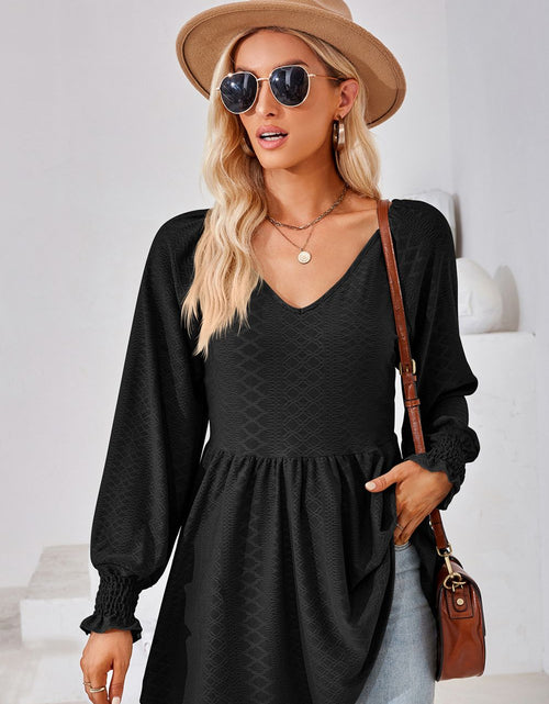 Load image into Gallery viewer, V-Neck Lantern Sleeve Blouse
