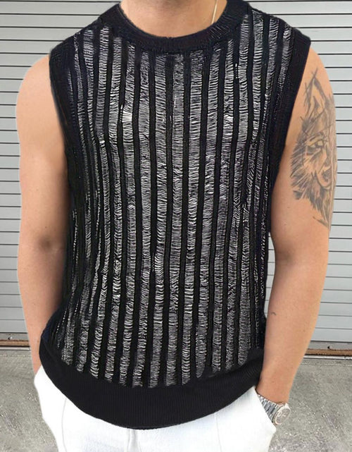 Load image into Gallery viewer, Men's Round Neck Hollow Out Sleeveless Top
