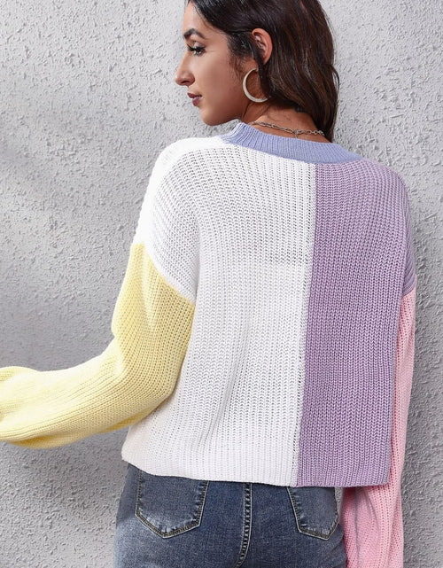 Load image into Gallery viewer, Color Block Ribbed Long Sleeve Cardigan
