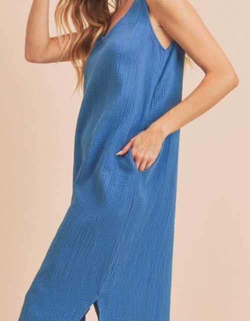 Load image into Gallery viewer, Aemi + Co Round Neck Midi Tank Dress with Pockets

