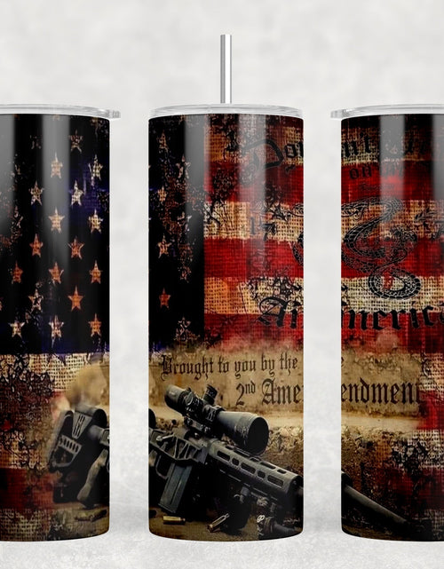 Load image into Gallery viewer, 2nd Amendment - 20 oz Steel Skinny Tumbler - Optional Blue Tooth Speaker - Speaker Color will Vary by Rowdy Ridge Co
