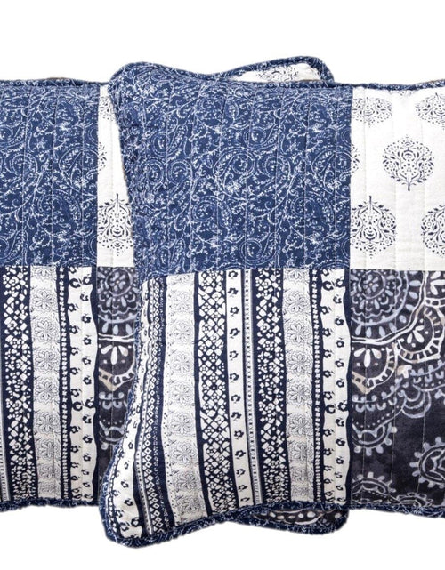 Load image into Gallery viewer, DaDa Bedding Set of 2-Pieces Bohemian Denim Blue Elegance Throw Pillow Covers - 18” x 18" (JHW660) by DaDa Bedding Collection
