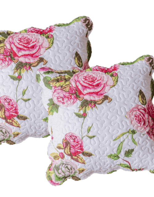 Load image into Gallery viewer, DaDa Bedding Set of 2 Romantic Roses Spring Floral Pink Throw Pillow Covers, 18" (JHW879) by DaDa Bedding Collection
