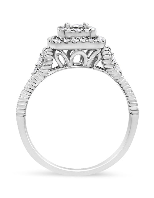 Load image into Gallery viewer, .925 Sterling Silver 1/3 Cttw Miracle Set Round-Cut Diamond Cocktail Ring (H-I Color, I1-I2 Clarity) by Haus of Brilliance
