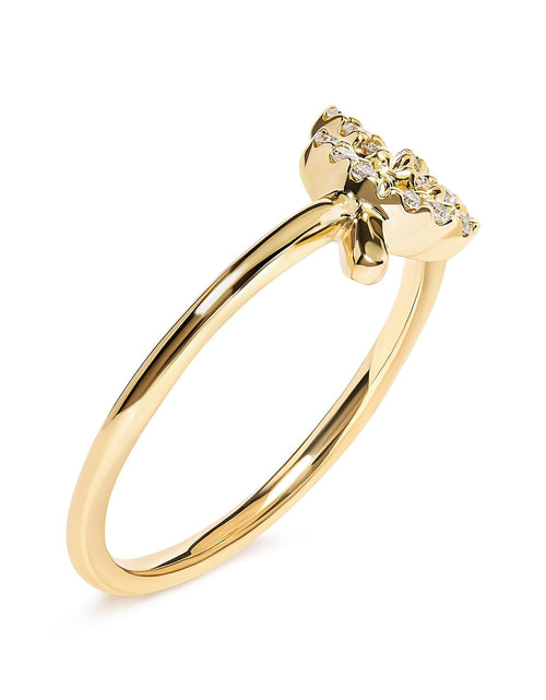 Load image into Gallery viewer, 10K Yellow Gold 1/10 Cttw Diamond Leaf and Branch Ring (H-I Color, I1-I2 Clarity) by Haus of Brilliance
