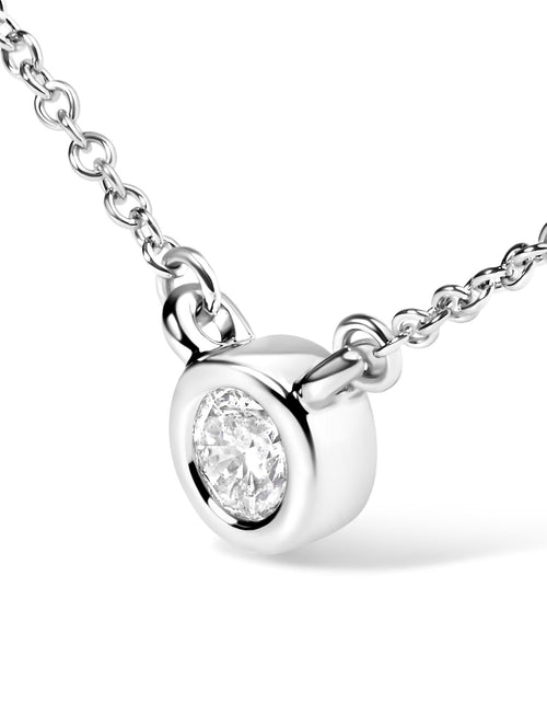 Load image into Gallery viewer, 14K Gold Lab Grown Diamond Modern Bezel-Set Solitaire 16"-18" Pendant Necklace (F-G Color, VS2-SI1 Clarity) by Haus of Brilliance
