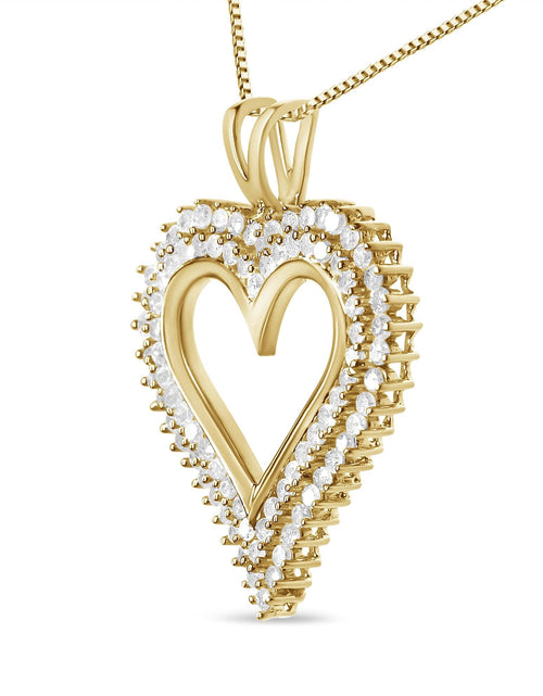 Load image into Gallery viewer, .925 Sterling Silver Diamond Heart 18" Pendant Necklace (I-J Color, I2-I3 Clarity) by Haus of Brilliance
