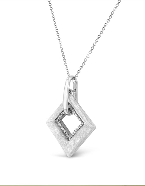 Load image into Gallery viewer, .925 Sterling Silver Pave-Set Diamond Accent Kite Shape 18" Pendant Necklace (I-J Color, I1-I2 Clarity) by Infinite Jewels
