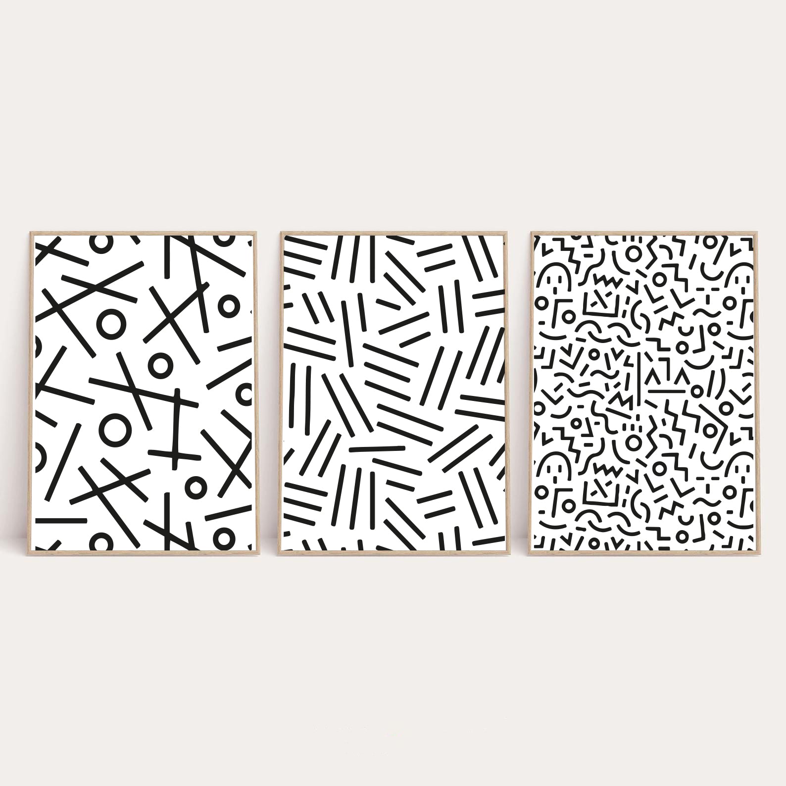 Simple Abstract Set Of 3 Line Bedroom Wall Decor Prints by WinsterCreations™ Official Store