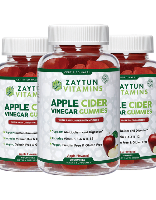 Load image into Gallery viewer, Halal Apple Cider Vinegar Gummies (3-Pack) by Zaytun Vitamins
