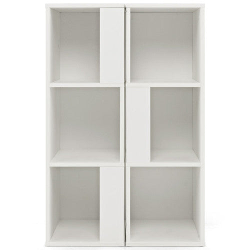 Load image into Gallery viewer, 3-Tier 6 Cube Freestanding Bookcase with Anti-toppling Device-White
