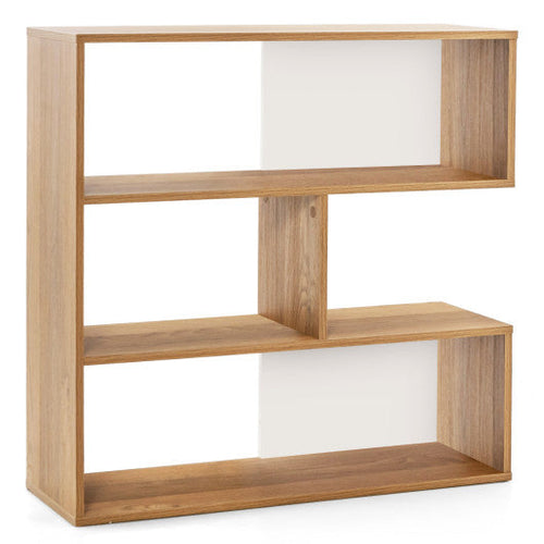 Load image into Gallery viewer, Concave Bookshelf 3-Shelf Open Bookcase with Anti-Toppling Device for Living Room Study Office
