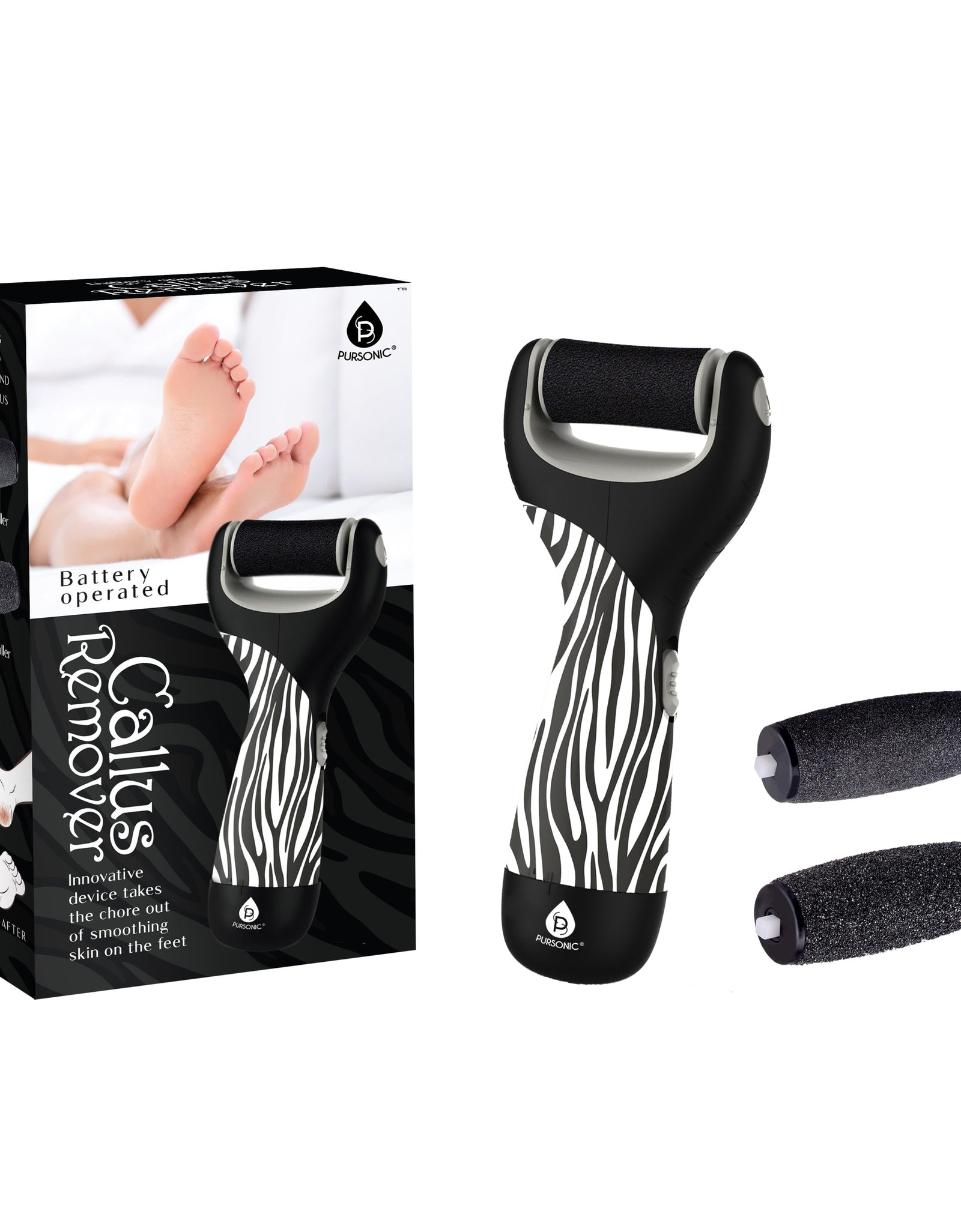 Pedi Perfect Foot File Battery Operated Callus Remover Tool by Pursonic
