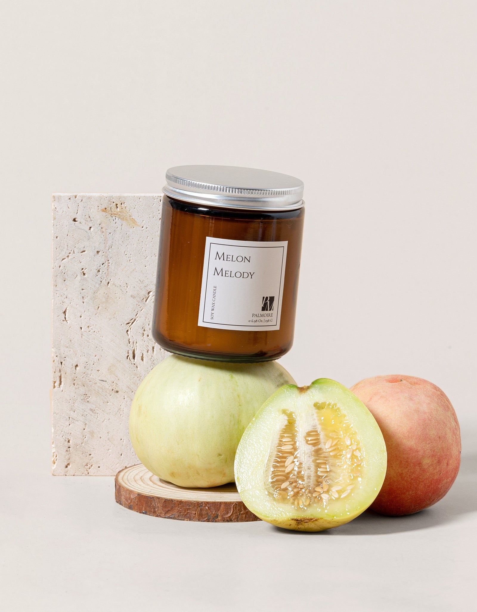 Melon Melody Soy Wax Candle by PALMOIRE