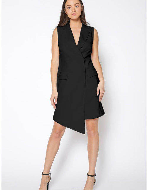 Load image into Gallery viewer, Women's Asymmetrical Sleeveless Blazer Dress by Shop at Konus
