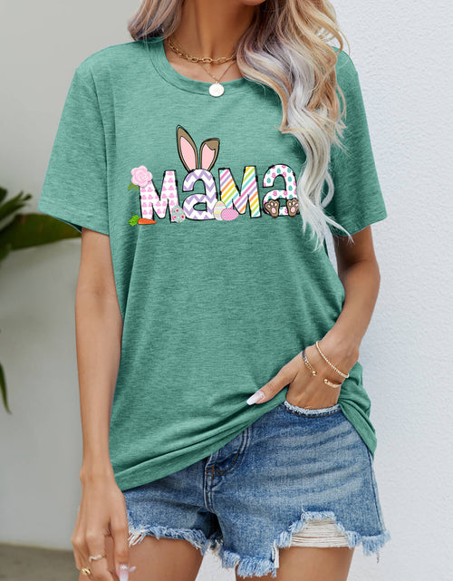 Load image into Gallery viewer, Easter MAMA Graphic Round Neck T-Shirt
