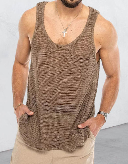 Load image into Gallery viewer, Men's Plus Size Scoop Neck Knit Tank
