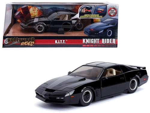 Load image into Gallery viewer, 1982 Pontiac Firebird Trans Am Black with Light K.I.T.T. "Knight Rider" (1982) TV Series "Hollywood Rides" Series 1/24 Diecast Model Car by Jada
