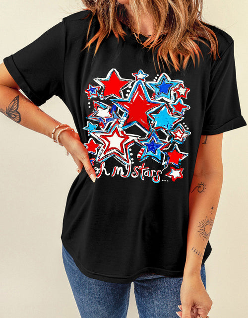 Load image into Gallery viewer, Graphic Round Neck Short Sleeve T-Shirt
