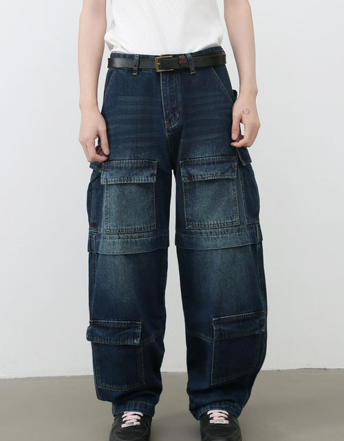 Load image into Gallery viewer, Men's Mid Rise Jeans with Cargo Pockets
