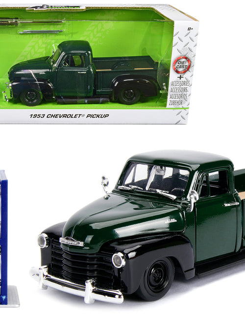 Load image into Gallery viewer, 1953 Chevrolet 3100 Pickup Truck Green with Extra Wheels "Just Trucks" Series 1/24 Diecast Model Car by Jada
