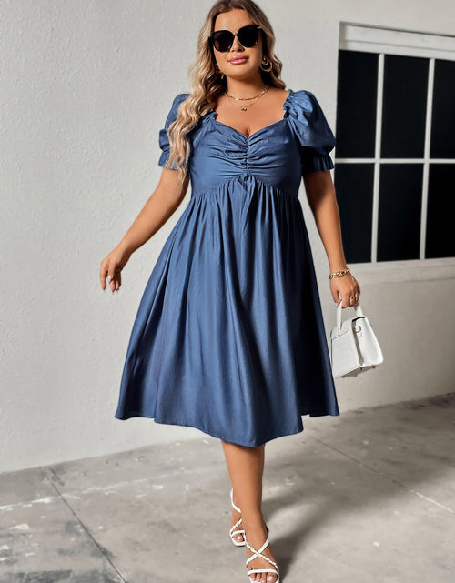 Load image into Gallery viewer, Honey Plus Size Ruched Sweetheart Neck Dress
