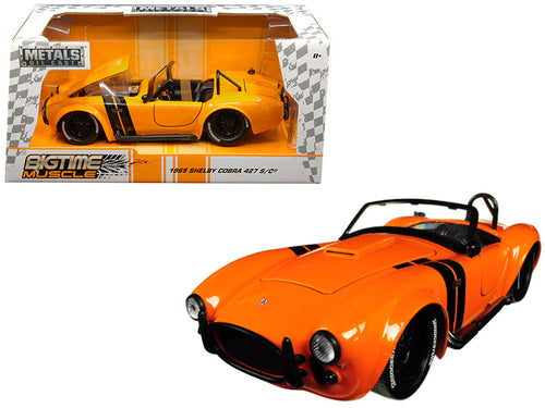 Load image into Gallery viewer, 1965 Shelby Cobra 427 S/C Orange with Black Stripes "Bigtime Muscle" 1/24 Diecast Model Car by Jada
